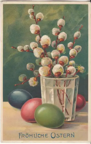 AK Fröhliche Ostern, ca. 1916, Postkarte, Grußkarte, gelaufen, gebraucht, gut