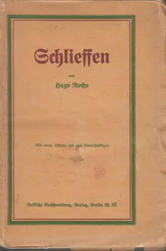 Buch: Schlieffen, Hugo Rochs, 1926, Vossische Buchhandlung, gerbaucht, gut