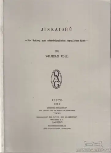 Buch: Jinkaishu, Röhl, Wilhelm. Mitteilungen, 1960, gebraucht, gut