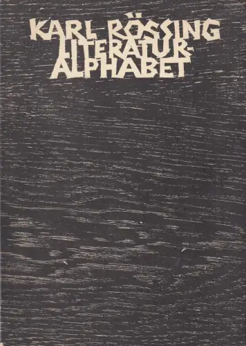 Buch: Karl Rössing, Literaturalphabet, 1979, Pirckheimer-Gesellschaft, gut