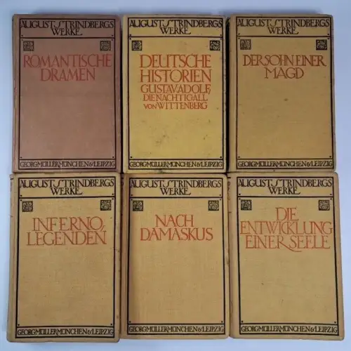 6 Bücher August Strindbergs Werke, Georg Müller Verlag,
