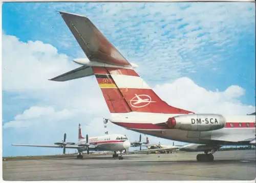 AK Interflug. Turbinenluftstrahlverkehrsflugzeug TU 134, ca. 1970, ungelaufen