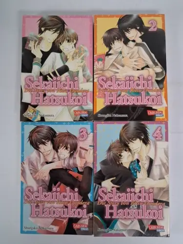 Manga: Sekaiichi Hatsukoi 1-4, Shungiku Nakamura, Carlsen Manga, 4 Bände
