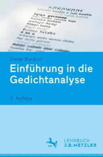 Buch: Einführung in die Gedichtanalyse, Burdorf, Dieter, 2015, J. B. Metzler