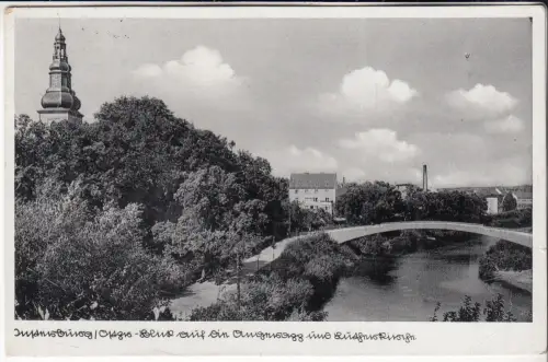 AK Insterburg / Ostpreußen - Blick auf die Angerapp und Lutherkirche, ca. 1939