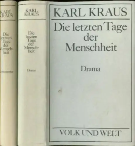 Buch: Die letzten Tage der Menschheit, Kraus, Karl. 2 Bände, Ausgewählte Werke