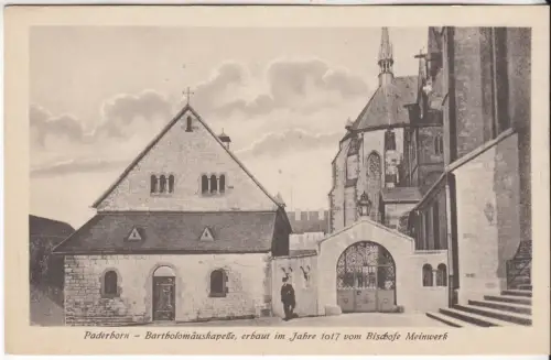 AK Paderborn - Bartholomäuskapelle, erbaut im Jahre 1017..., ca. 1918, gut