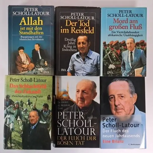 6 Bücher Peter Scholl-Latour: Der Tod im Reisfeld, Mord am großen Fluß, Fluch...