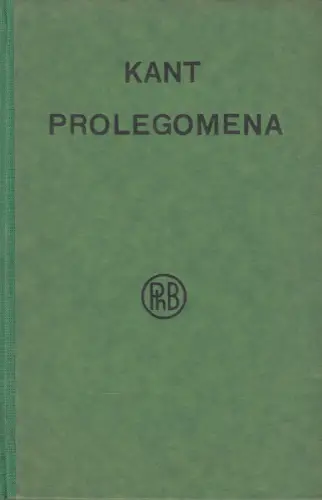 Buch: Prolegomena zu einer jeden künftigen Metaphysik, Kant, Immanuel, 1940