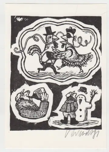 Decelithstich zu: Das Wetterbüchlein, Volker Wendt, 1981, signiert!, Grafik