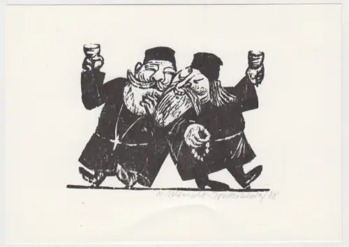 Holzschnitt zu: Mach dich nicht zum Gürtel fremder Hosen, Newena Wendt-Jontschew