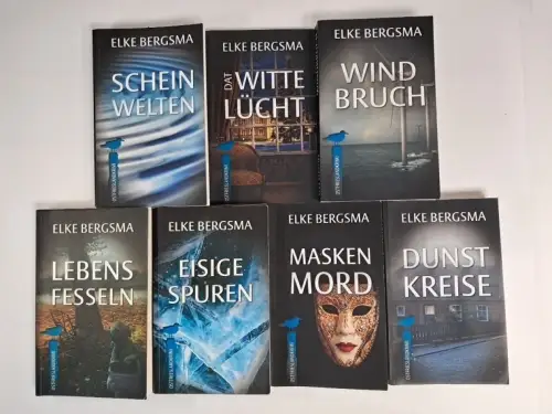 7 Ostfrieslandkrimis von Elke Bergsma: Scheinwelten, Windbruch, Dunstkreise ...