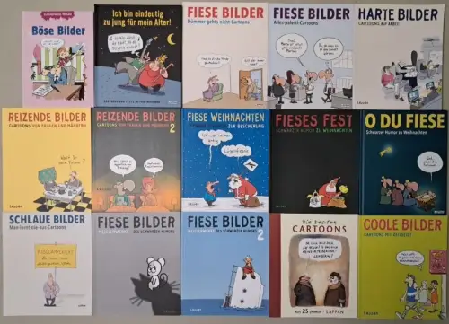 15 Bücher Cartoons vom Lappan Verlag: Fiese Bilder, Harte Bilder, Schlaue Bilder