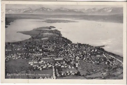 AK Radolfzell mit Mettnau und Reichenau, ca. 1935, Max Mattes, Postkarte, gut