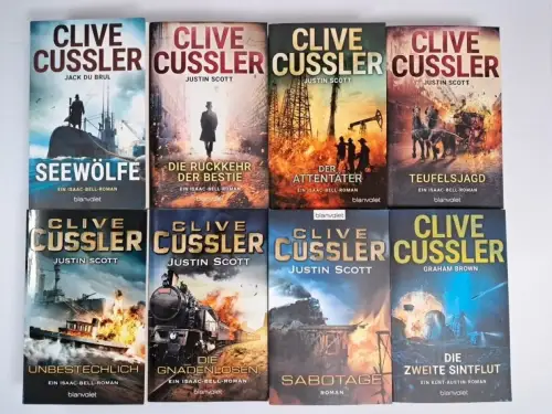 8 Bände Clive Cussler & Justin Scott, Blanvalet, Isaac Bell, Kurt Austin, Bundle