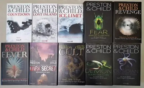 10 Bände Preston & Child: Gideon-Crew-Reihe 2-4, Helen-Trilogie 1-3, Pendergast