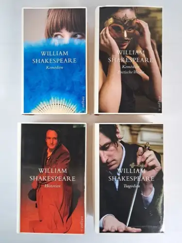 4 Bücher William Shakespeare: Komödien, Poetische Werke, Historien, Tragödien