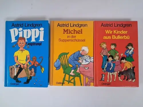 Buch: Pippi, Michel und Die Kinder aus Bullerbü, Astrid Lindgren, Oetinger, 3 Bd