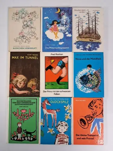 9x Die kleinen Trompeterbücher, Der Kinderbuchverlag, Glückspilz, Mondfisch, Bär
