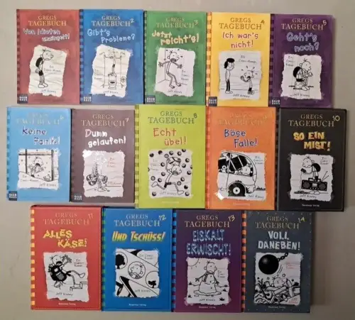 Buch: Gregs Tagebuch 1-14, Comic Romane, Jeff Kinney, Baumhaus Verlag, 14 Bände