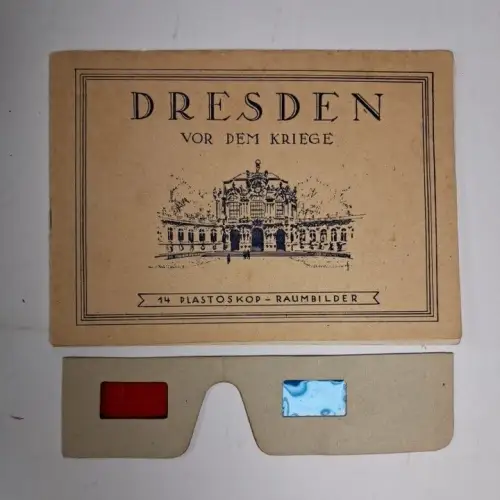 Buch: Dresden vor dem Kriege, 14 Plastokop-Raumbilder, 1947, Dreyer & Co. Verlag