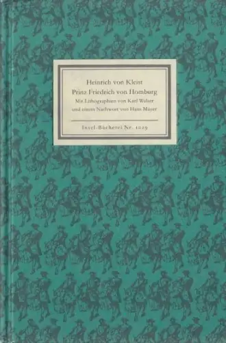 Insel-Bücherei 1029, Prinz Friedrich von Homburg, Kleist, Heinrich von. 1987