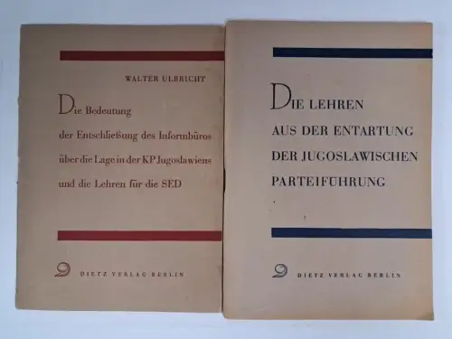 2 Hefte Politik Jugoslawien, DDR, Walter Ulbricht, 1948, Dietz Verlag