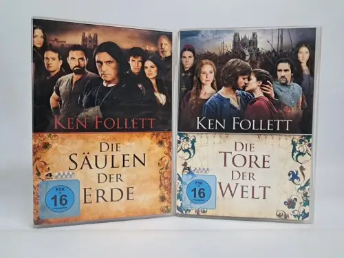 2 DVD-Boxen (je 4 DVDs): Ken Follett - Die Säulen der Erde & Die Tore der Welt