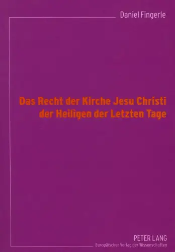 Buch: Das Recht der Kirche Jesu Christi der Heiligen der Letzten Tage, Fingerle