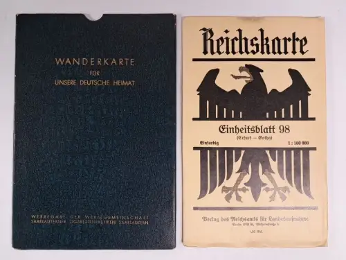 Reichskarte Einheitsblatt 98 (Erfurt - Gotha), Wanderkarte, gebraucht, gut