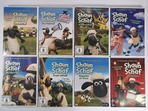 8 DVDs Shaun das Schaf: Gemüsefußball, Hüpfschaf, Waschtag, Abrakadabra ...