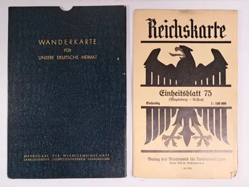 Reichskarte Einheitsblatt 75 (Magdeburg - Dessau), Wanderkarte, gebraucht, gut