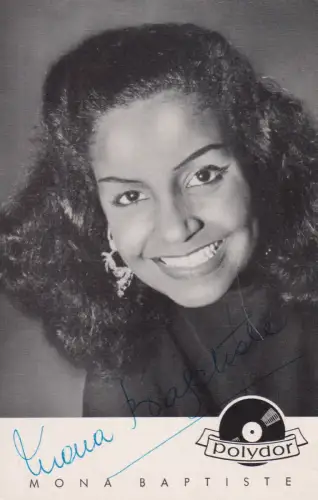 Mona Baptiste.  Autogrammkarte. Signiert! Original Autogramm.