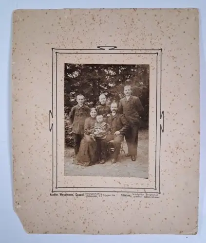 Fotografie: Atelier Wesemann - Gruppenbild Familienfoto um 1900, vintage Photo
