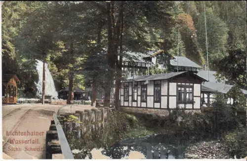 AK Lichtenhainer Wasserfal, Sächs. Schweiz, Anfang 20. Jahrhundert, Hermann Poy