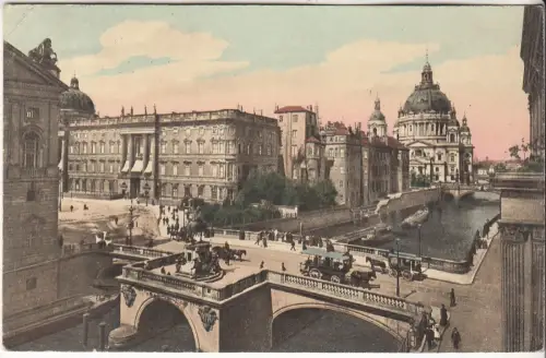 AK Berlin, Kurfürstenbrücke und Königl. Schloß, Postkarte, gelaufen, gut