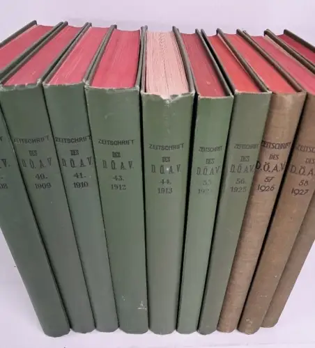 10 Bände Zeitschrift des Deutschen und Österreichischen Alpen-Vereines, 1908-28