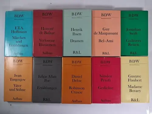 10 Bände BDW Bibliothek der Weltliteratur Aufbau,  Defoe, Ibsen, Petöfi, Swift..