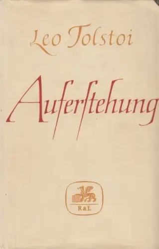 Buch: Auferstehung, Tolstoi, Leo. Gesammelte Werke in Einzelausgaben, 1959