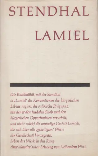 Buch: Lamiel, Stendhal. Gesammelte Werke, 1973, Rütten & Loening Verlag