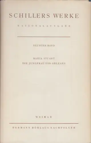 Buch: Schillers Werke. Nationalausgabe. Neunter Band, Wiese, Benno von u.a.