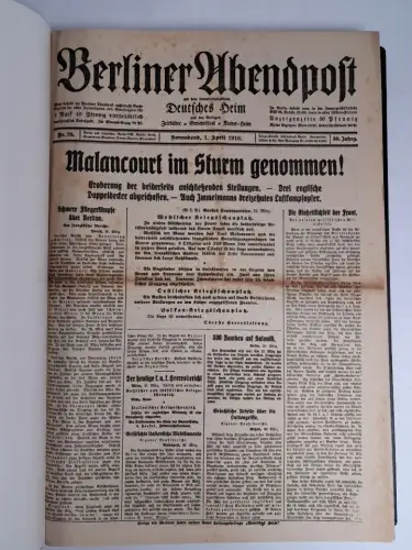 Berliner Abendpost Nr. 78-136 / 1916, 30. Jahrgang, April - Juni, 59 Hefte