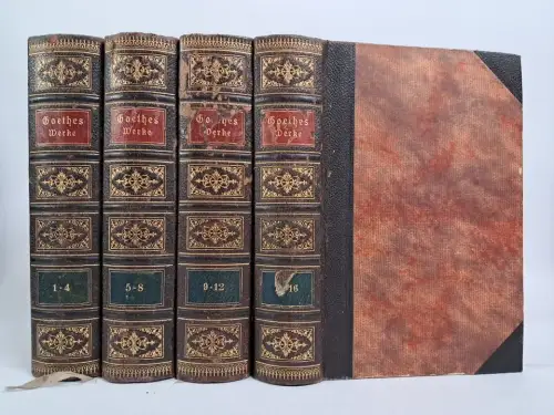 Buch: Goethe - Werke in sechzehn Bänden, 16 Teile in 4 Bänden, Knaur, Halbleder