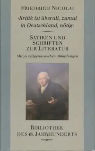 Buch: Kritik ist überall zumal in Deutschland nötig, Nicolai, Friedrich. 1987