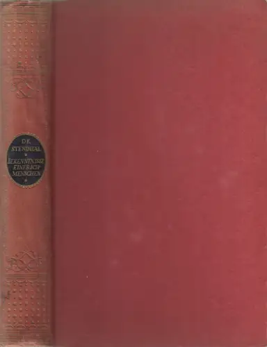 Buch: Bekenntnisse eines Ichmenschen, Stendhal, 1923, Propyläen, Gesamm. Werke 7