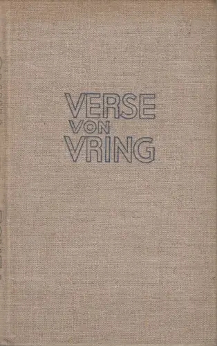 Buch: Verse, Georg von der Vring, 1930, Carl Schünemann Verlag, gebraucht, gut