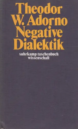 Buch: Negative Dialektik, Theodor W. Adorno, 1975, Suhrkamp Verlag