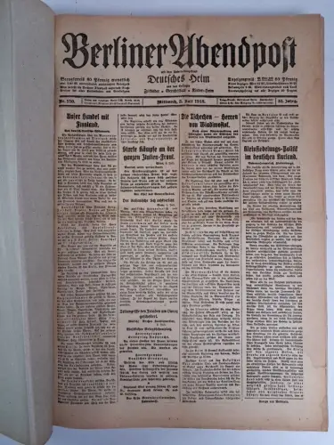 Berliner Abendpost Nr. 150-301 / 1918, 32. Jahrgang, Juli-Dezember unvollständig