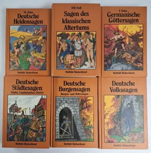 6 Bücher Sagen, Weltbild Bücherdienst, Volkssagen, Göttersagen, Altertum ...