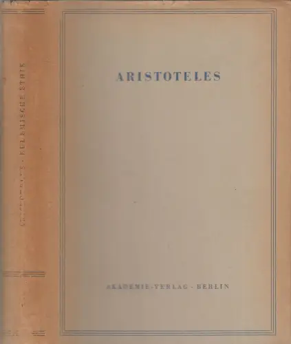 Buch: Eudemische Ethik, Aristoteles. 1962, Akademie Verlag, Werke Band 7